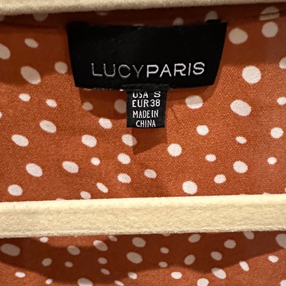 Lucy Paris Rust and White Polka Dot Blouse - Picture 2 of 7